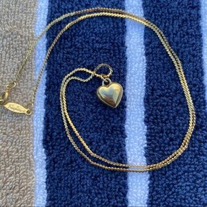 Vintage Napier Gold Tone Heart Pendant Necklace 18” Minimalist Dainty Gift